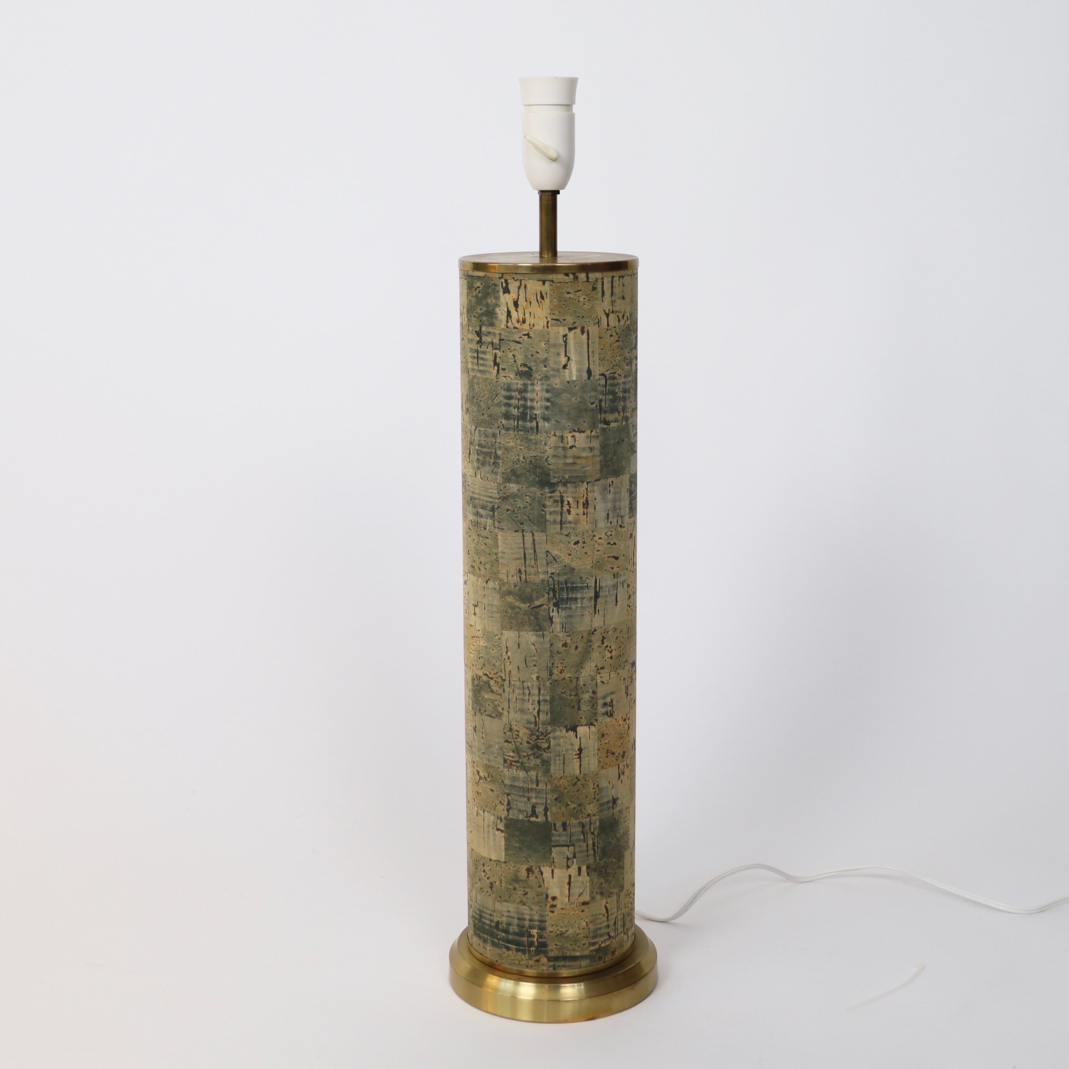 Laiton Lampes en liège sur pied conçues par Svend Aage Holm Sorensen, années 1960, Danemark en vente