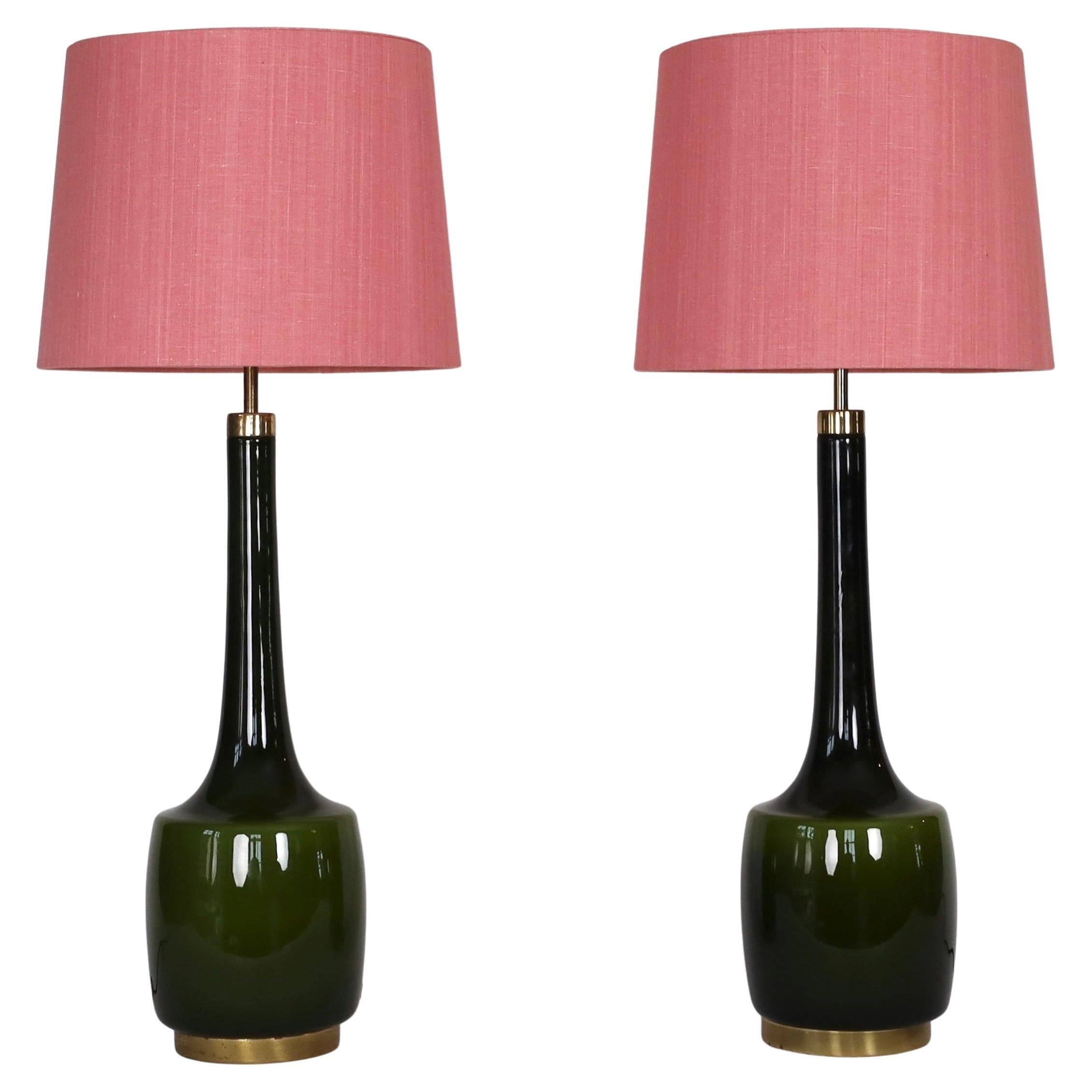 Floor-Size Glass Lamps by Svend Aage Holm Sorensen, 1960s, Denmark
