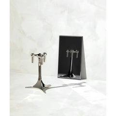 Floor Stand for a Candle Holder in Chromed Zinc Alloy by STOFF Nagel