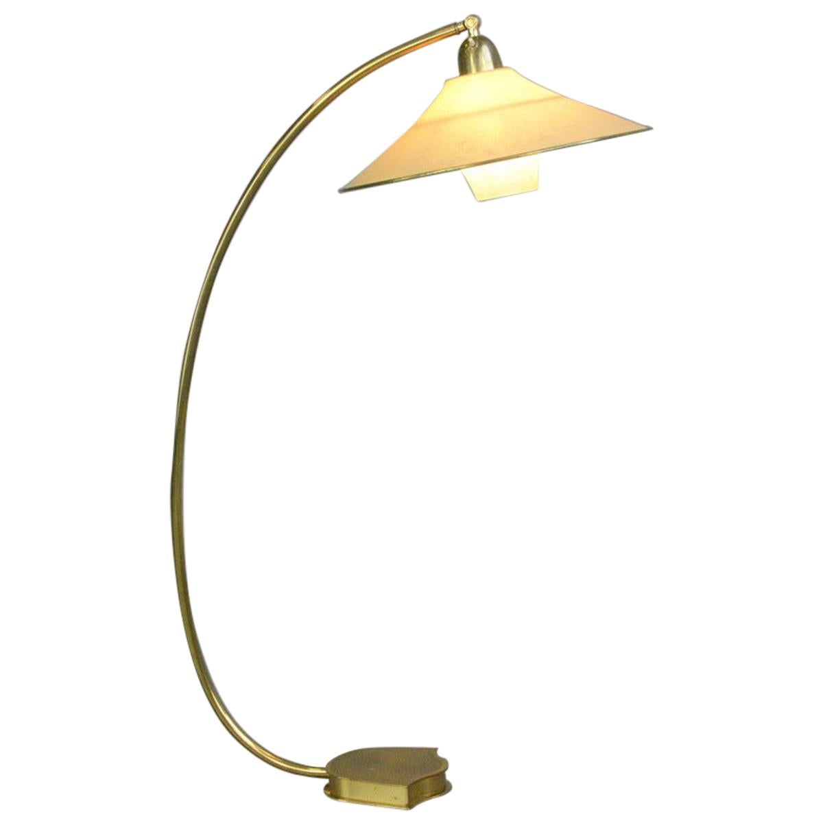 Floor Standing Brass Reading Lamp by AEG, circa 1940s