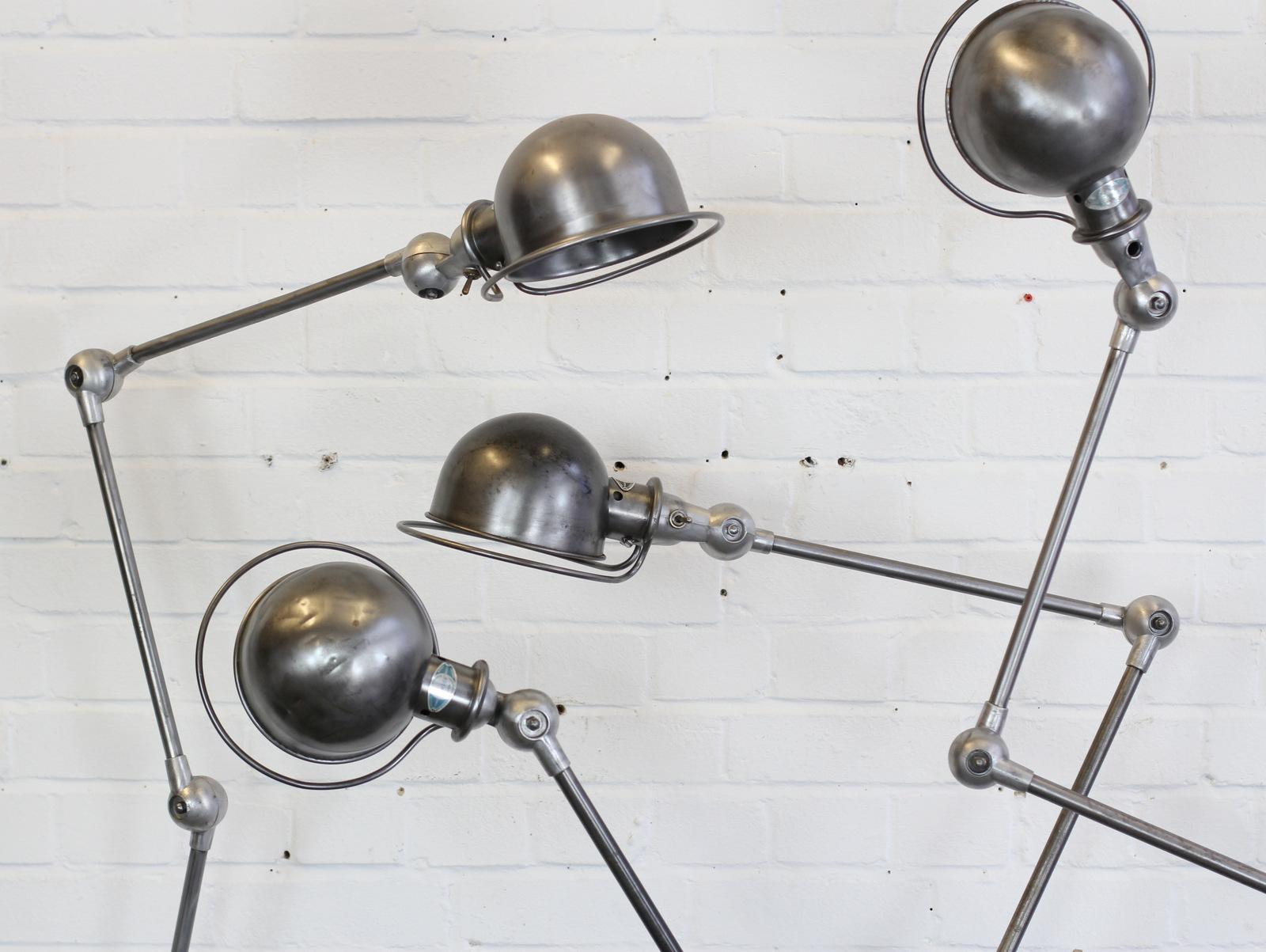 Mid-20th Century Floor Standing Industrial Lamps by Jean Louis Domecq, circa 1950s