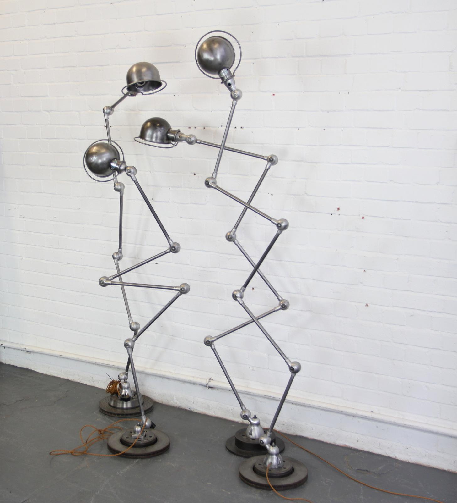 Floor Standing Industrial Lamps by Jean Louis Domecq, circa 1950s 1