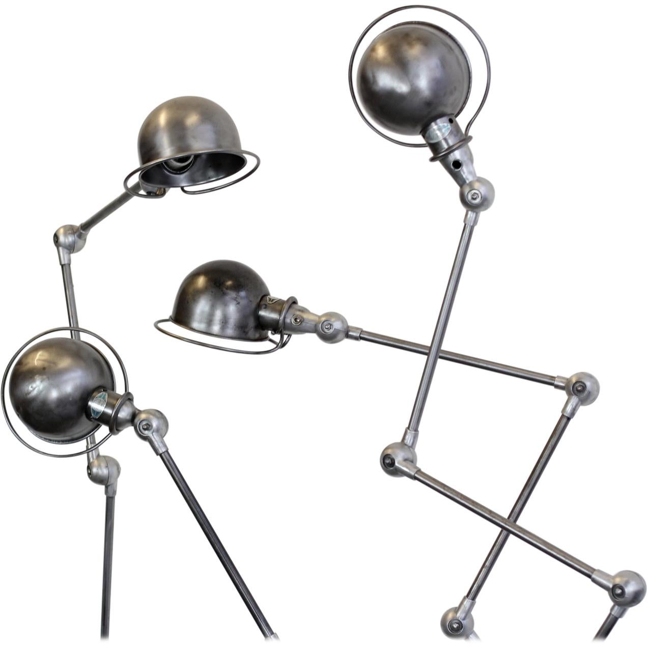 Floor Standing Industrial Lamps by Jean Louis Domecq, circa 1950s