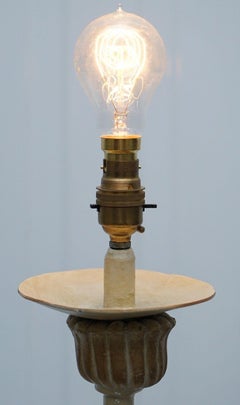Floor Standing Metal Lamp Depicting a Ships Bust Figure Head Lion Hair Paw Feet