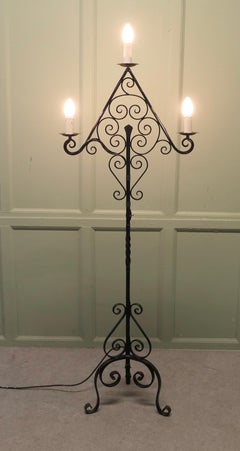 Floor Standing Wrought Iron Gothic Torchere
