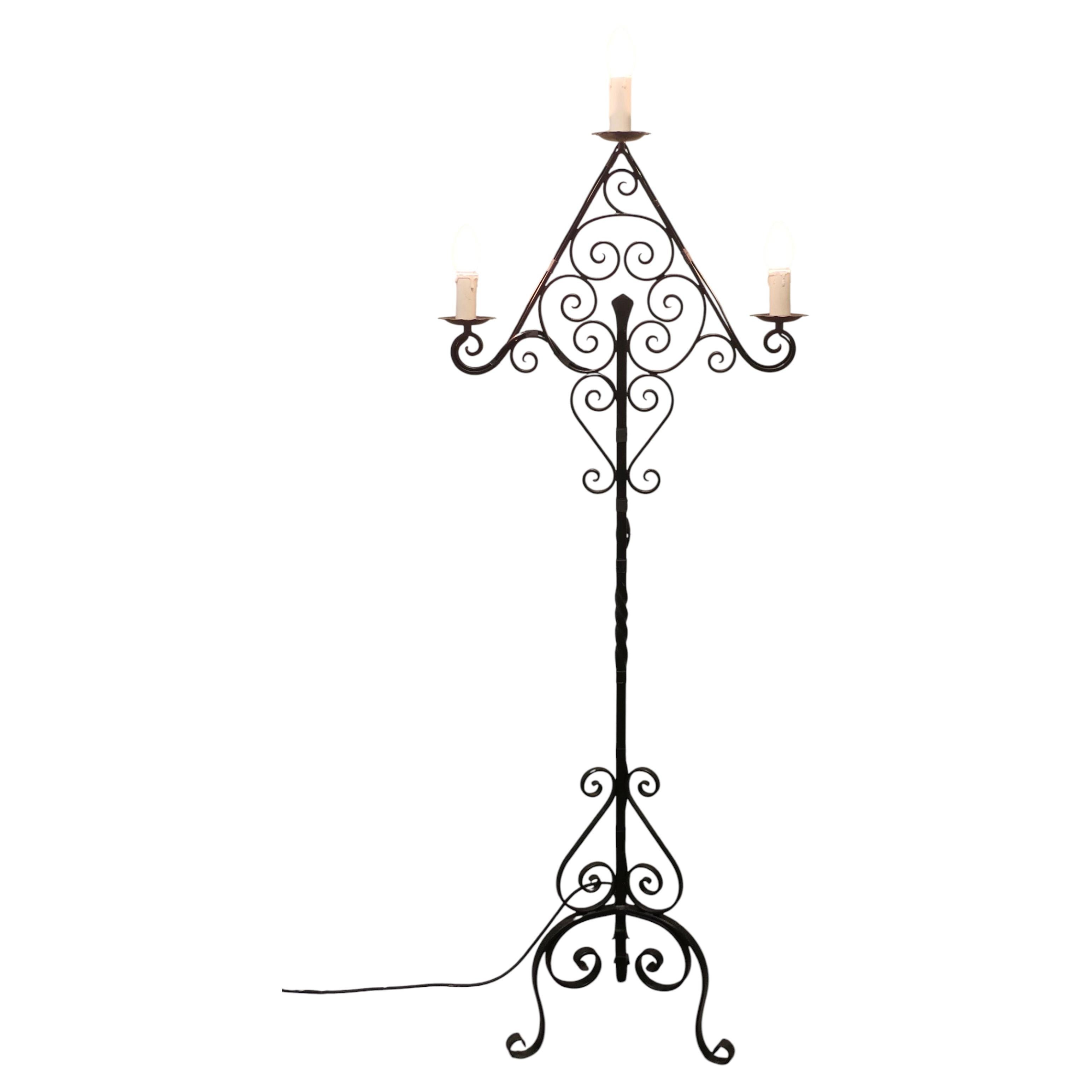 Floor Standing Wrought Iron Gothic Torchere
