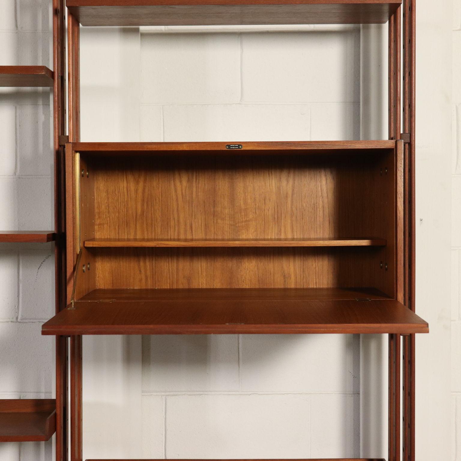 Veneer Floor-to-Ceiling Bookcase by Franco Albini Vintage Design, Italy, 1960s