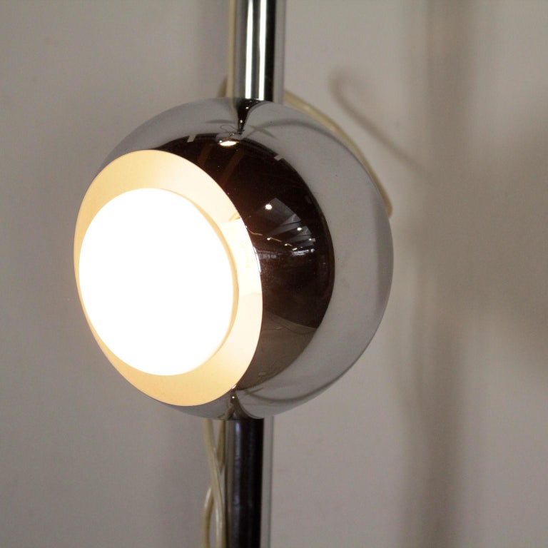 Floor To Ceiling Lamp Chromed Metal Vintage Italy 1960s