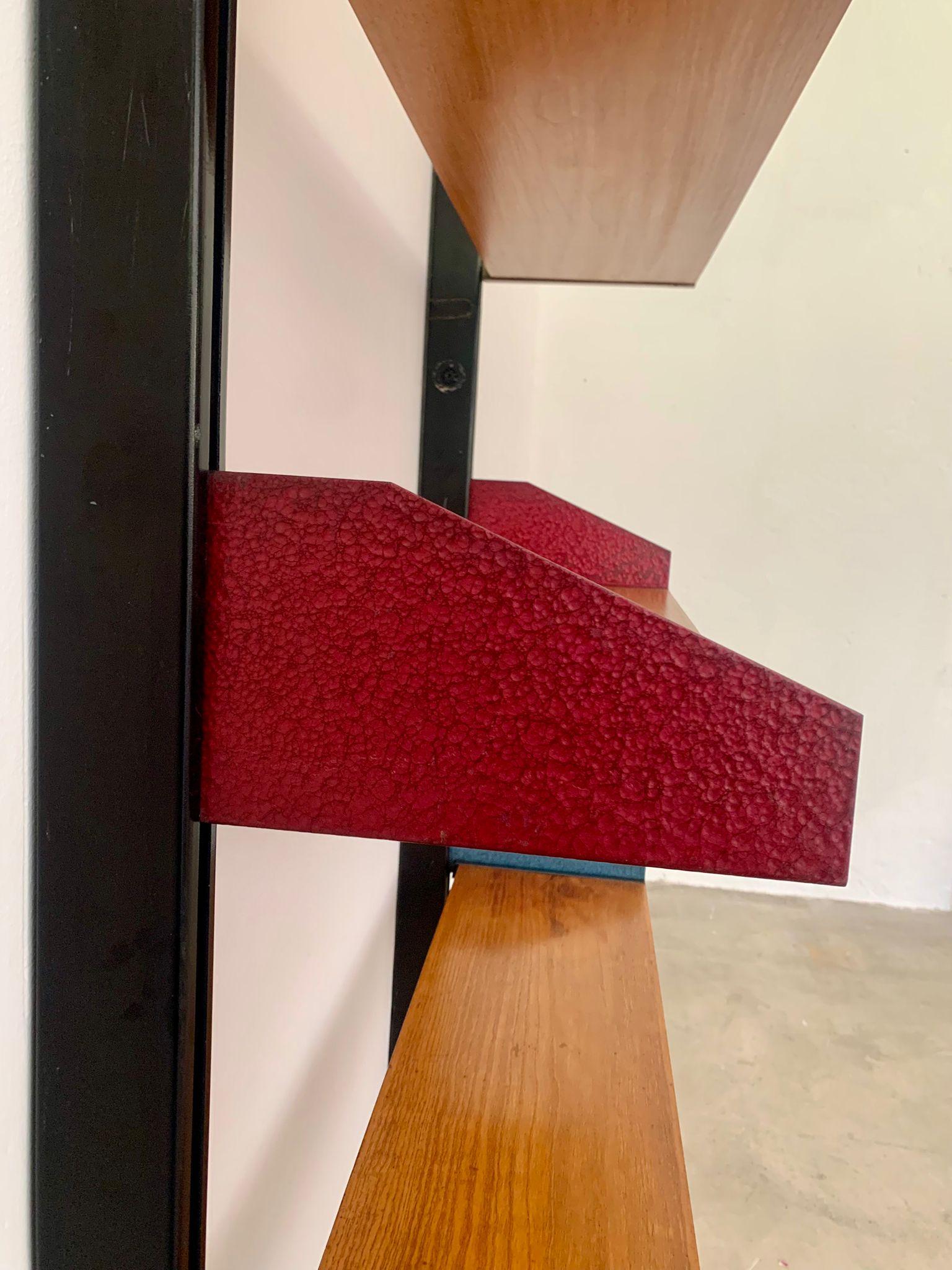 Floor-to-ceiling modular bookcase produced by FEAL, 1950s, Italy in vendita 4