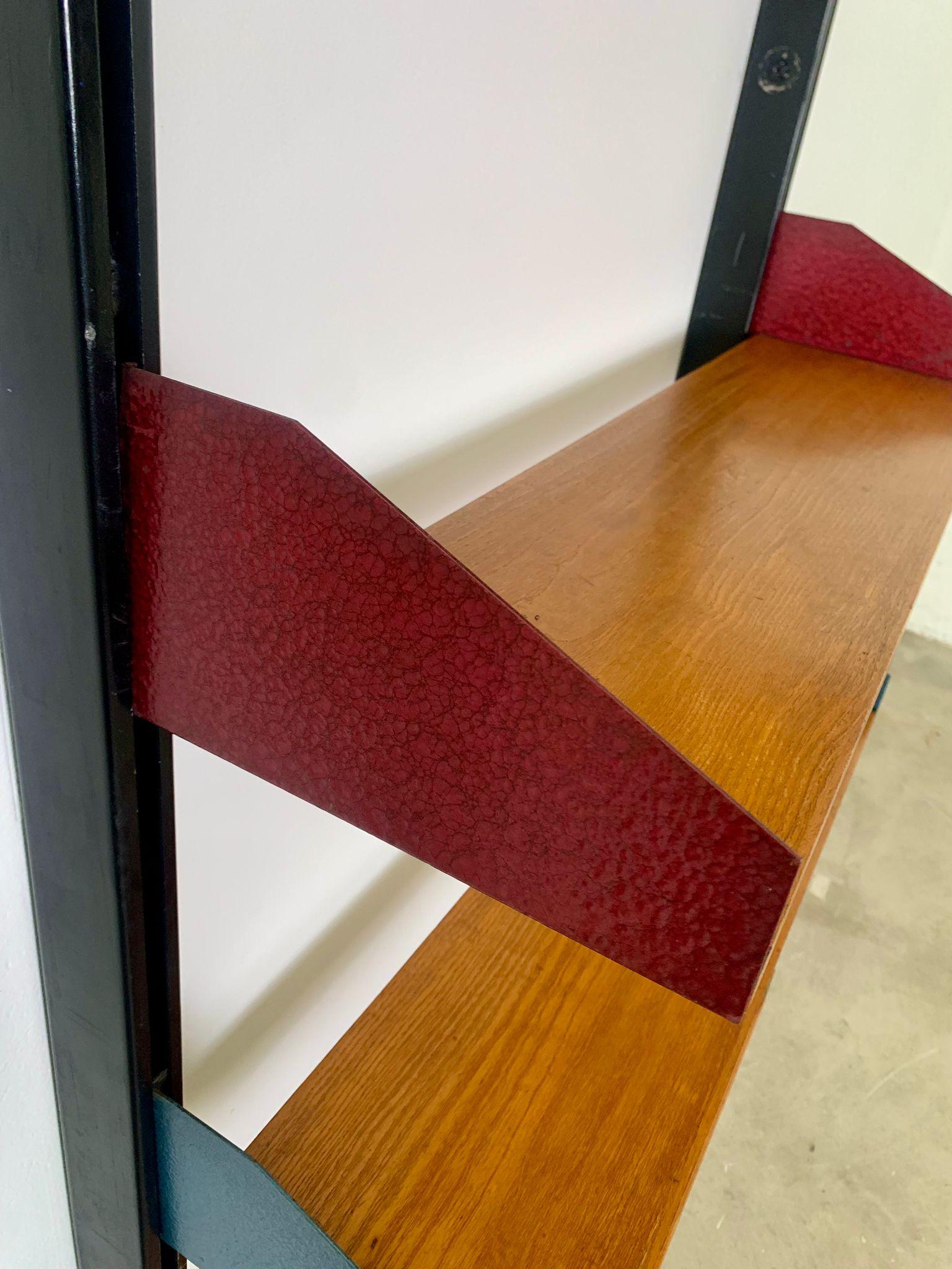Floor-to-ceiling modular bookcase produced by FEAL, 1950s, Italy in vendita 5