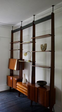 Floor to Ceiling Shelving System Attributed to Dassi, Italy 1950s
