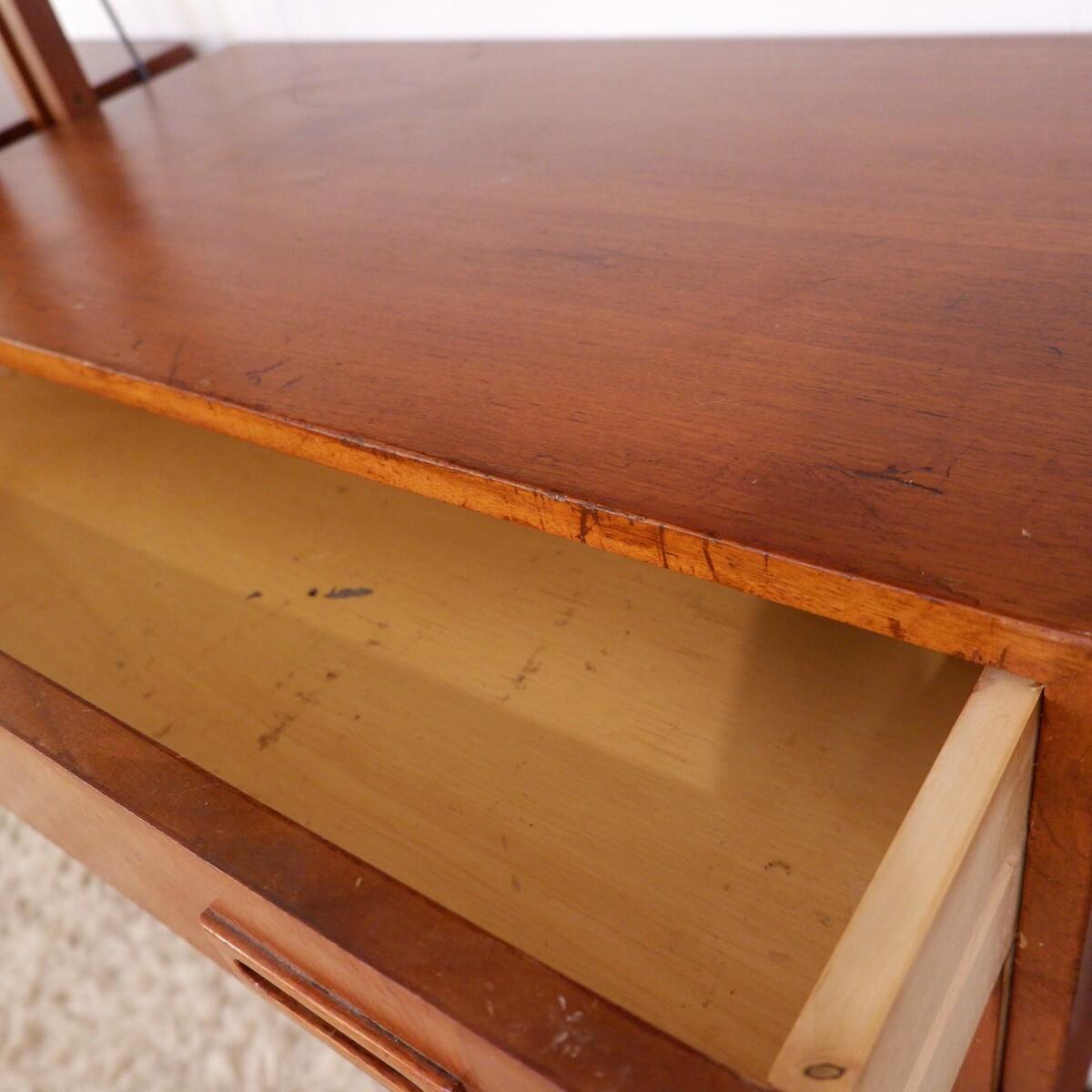 Wood Floor-to-ceiling wall Unit in the style of Franco Albini, 1960s For Sale