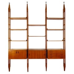 Floor-to-ceiling wall Unit in the style of Franco Albini, 1960s