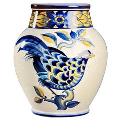 Stehvase „Blue Phesant“ von Aluminia Design von Royal Copenhagen, Dänemark, 1970er Jahre