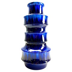 Floor Vase 'Scheurich, Blue Model 267-38' W-Germany, 1960s