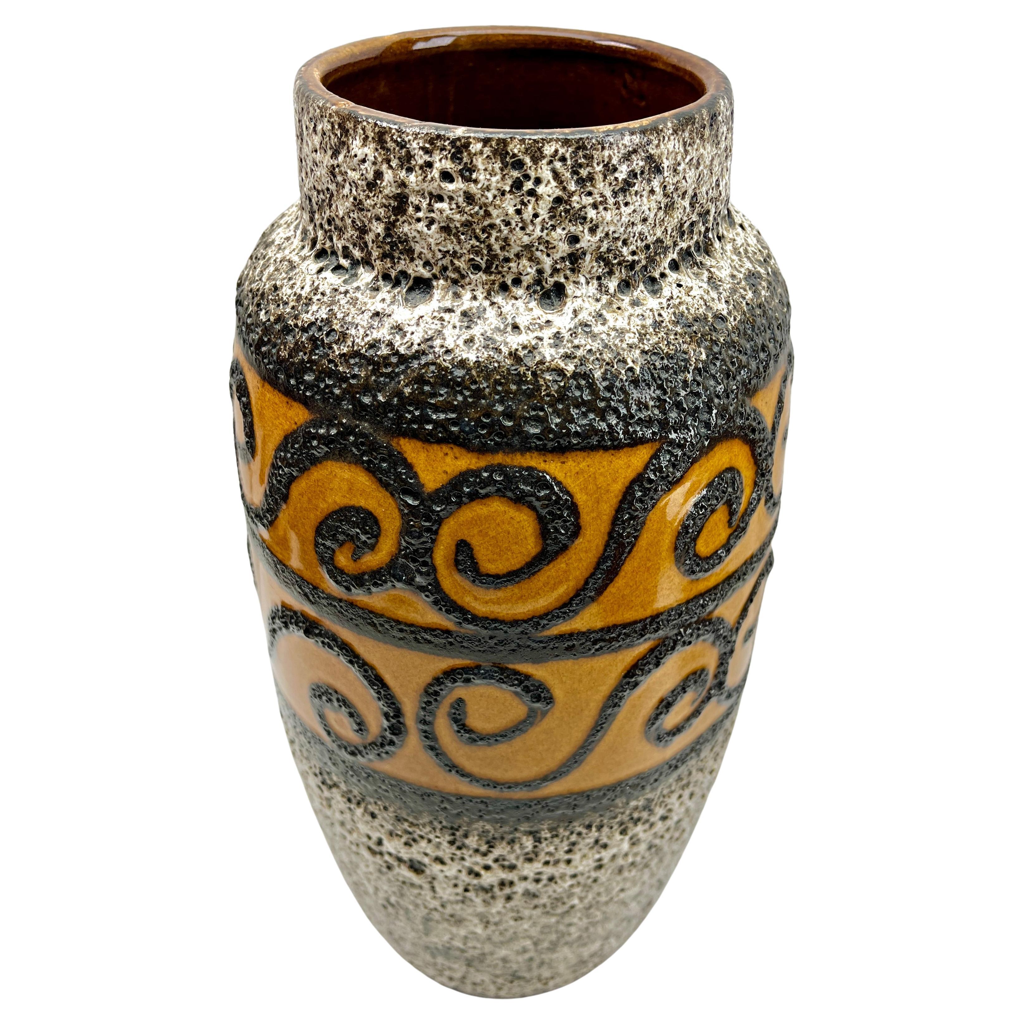 Glazed Floor Vase 'Scheurich, Model 553-38' W-Germany, 1960s For Sale