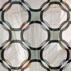 Floor Waterjet Cut Marble Tiles Available in Different Marbles Combination
