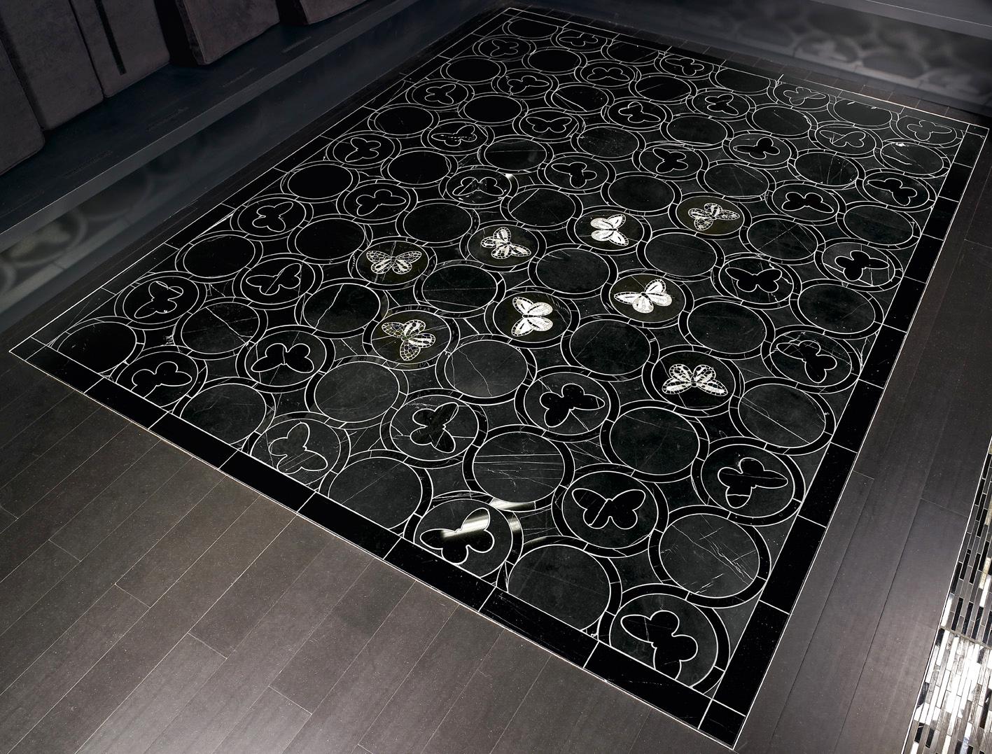 Modern Floor Waterjet Cut Marble Tiles Available in Different Marbles Combination For Sale