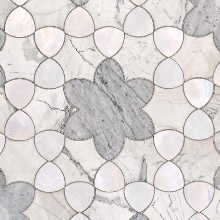 Italian Floor Waterjet Cut Marble Tiles Available in Different Marbles Combination For Sale