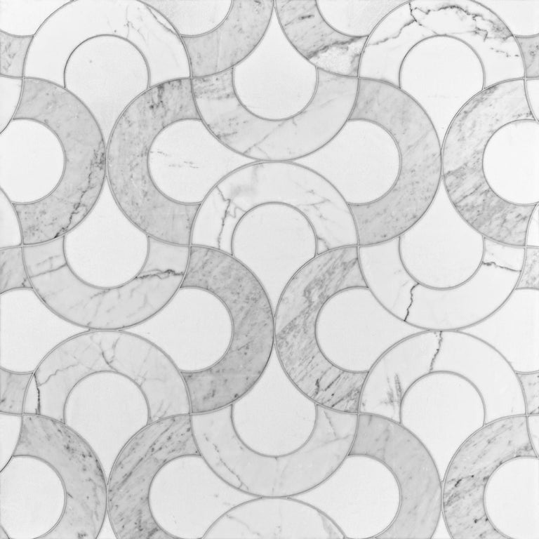 Floor Waterjet Cut Marble Tiles Available in Different Marbles