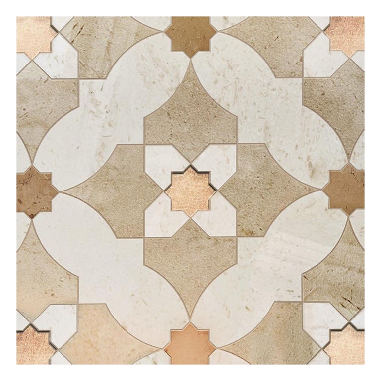 Piastrelle di marmo tagliate a getto d'acqua per pavimenti disponibili in diverse combinazioni di marmi