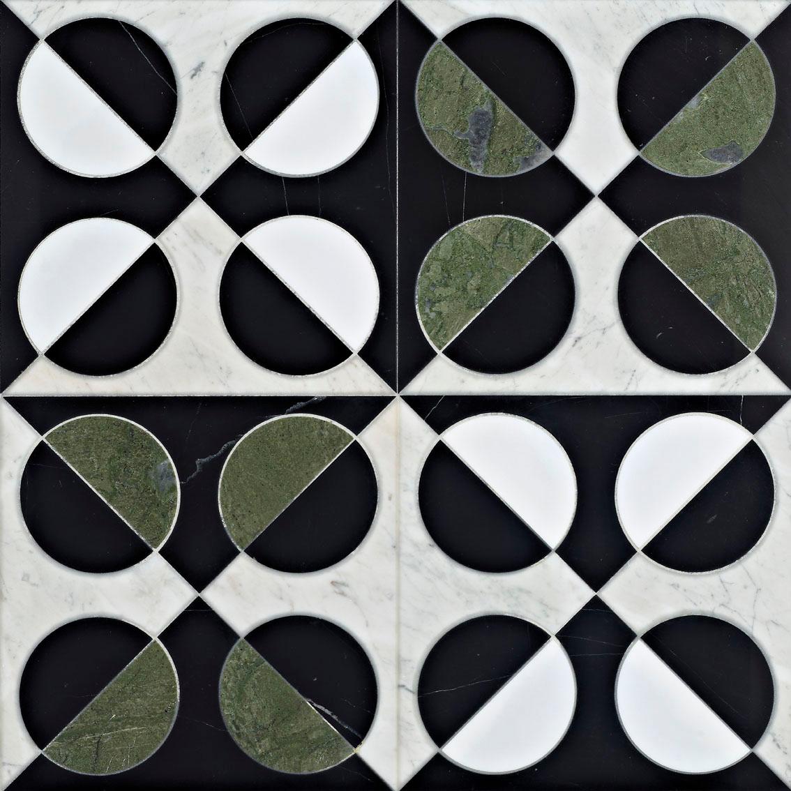 Floor Waterjet Cut Marble Tiles Available in Different Marbles Combination