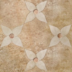 Piastrelle di marmo tagliate a getto d'acqua per pavimenti disponibili in diverse combinazioni di marmi
