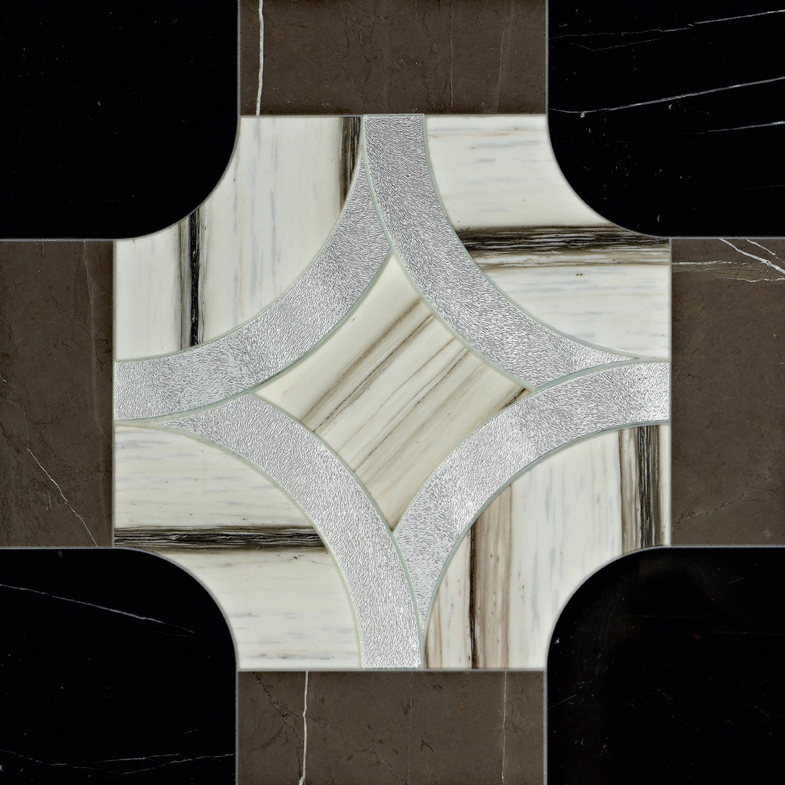 Tiles de sol coupés au jet d'eau disponibles en combinaison de différents marbres