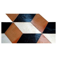 FLOOR WITH ASYMMETRIC RHOMBLES OF ARTESIA, COTTO AND CARRARA MARBLE early 20th C