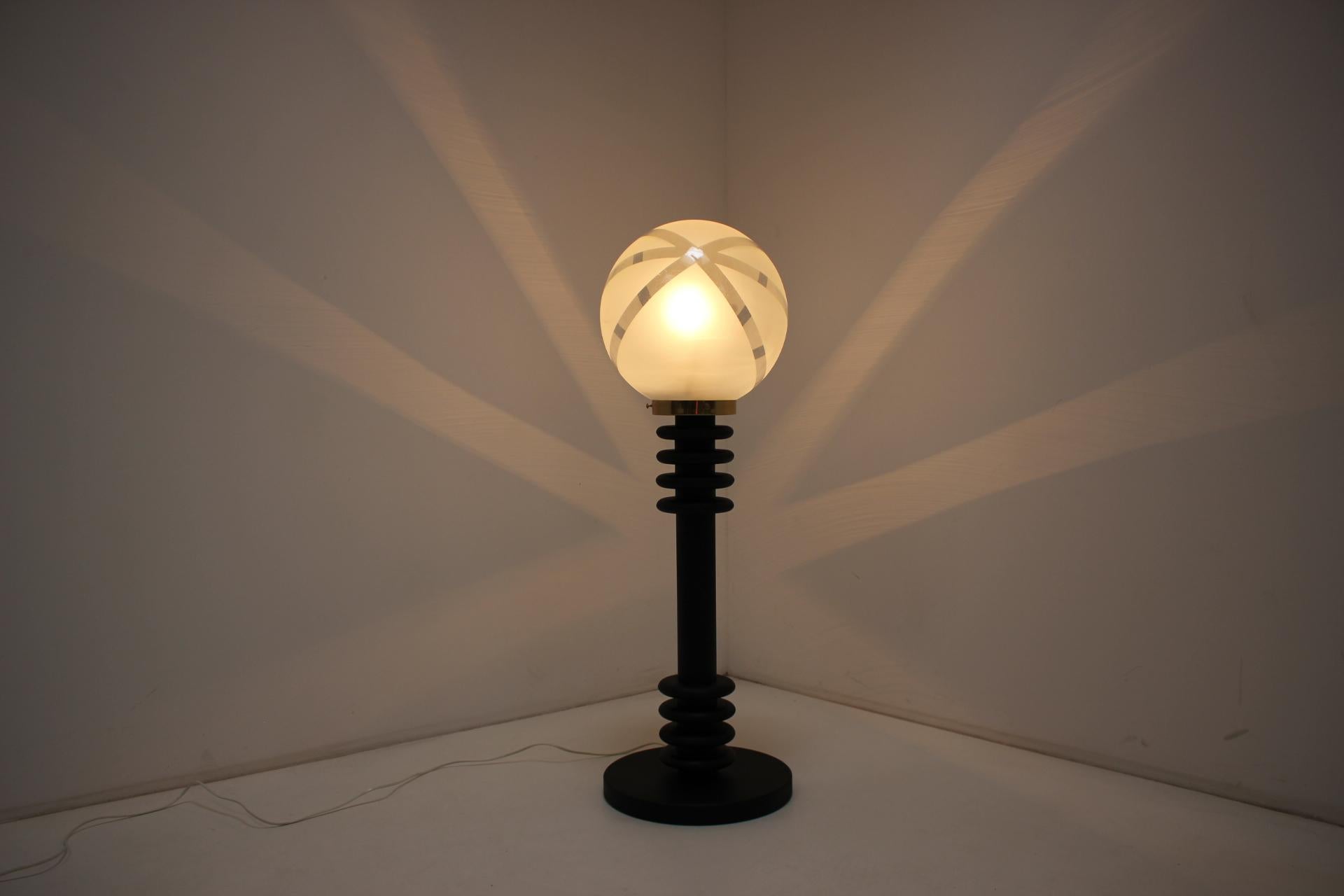Floor Wood Lamp, Germany, 1970s For Sale 7