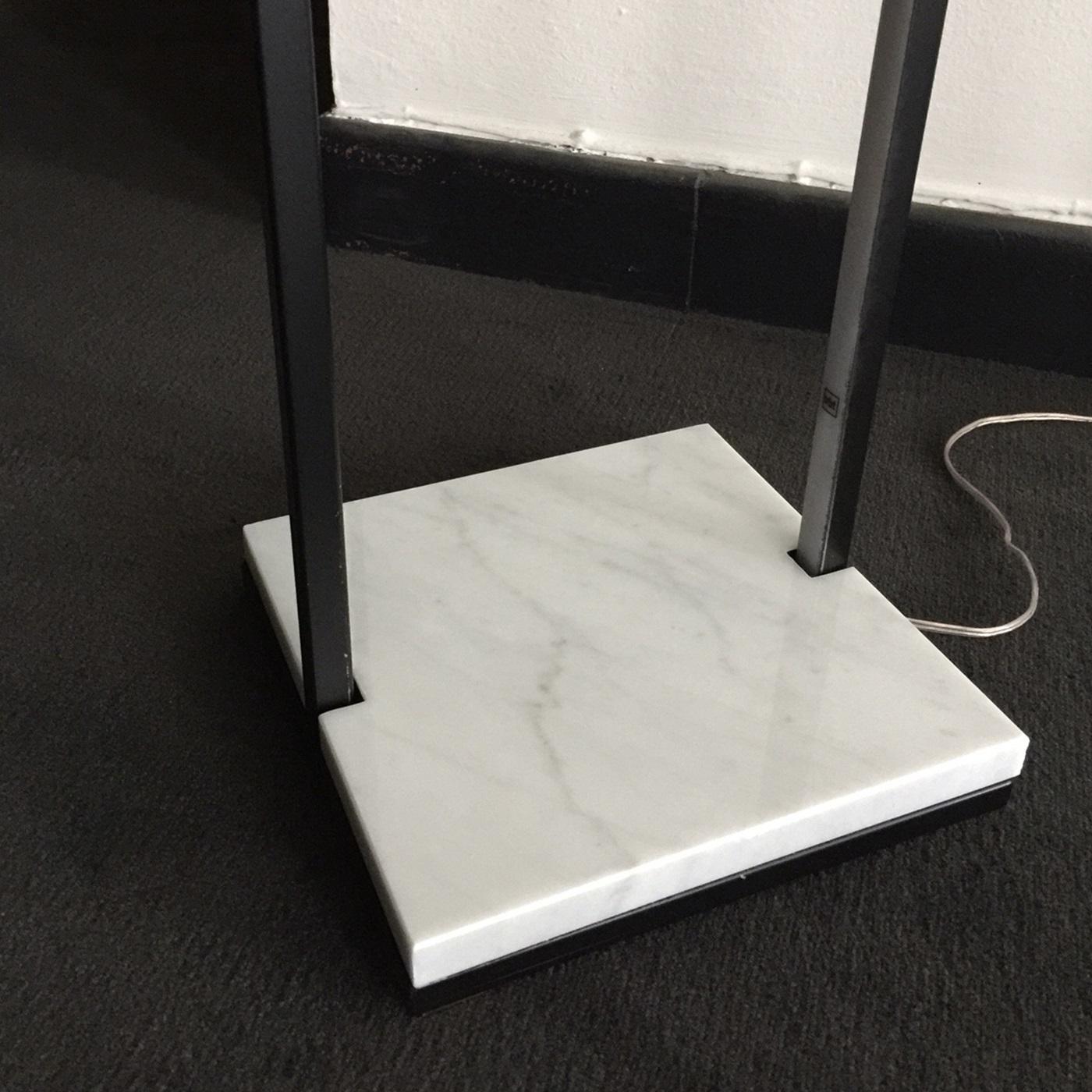 Italian Floorframe Floor Lamp in Carrara Marble and Iron