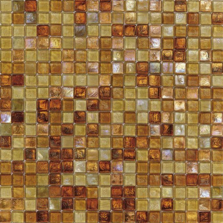 Contemporary Flooring Glass Mosaic Tile with Gold Leaf Customizable for Indoor and Outdoor For Sale