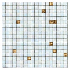 Flooring Glass Mosaic Tile with Gold Leaf Customizable for Indoor and Outdoor