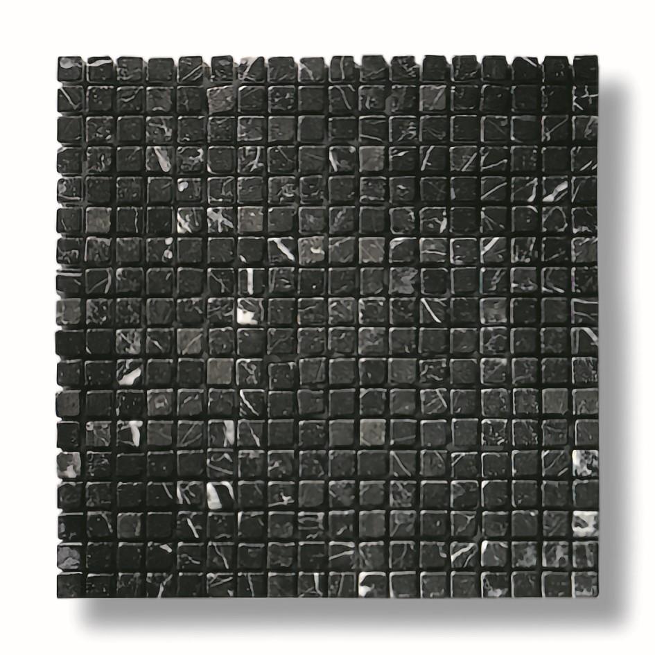 Moderno Pavimento di qualità superiore Mosaico di marmo nero lucido o levigato in vendita