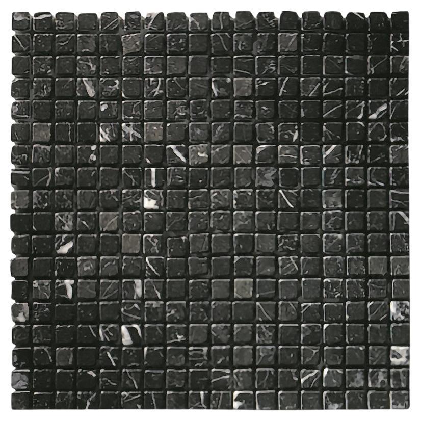 Revêtement de sol Mosaïque de marbre noir de qualité supérieure, finition polie ou adoucie