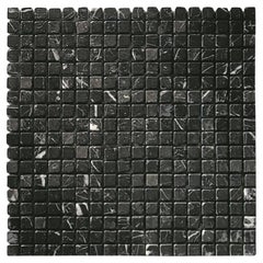 Revêtement de sol Mosaïque de marbre noir de qualité supérieure, finition polie ou adoucie