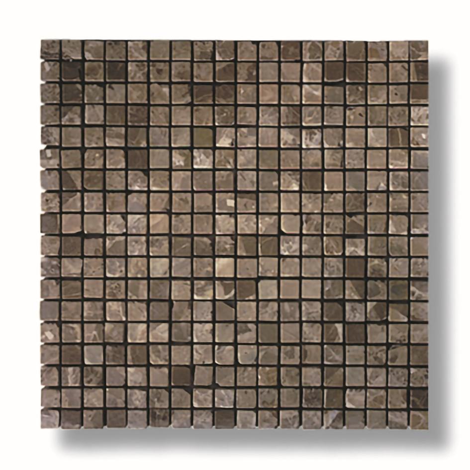 Moderne Mosaïque de marbre foncé Emperador de qualité supérieure, finition polie ou adoucie en vente