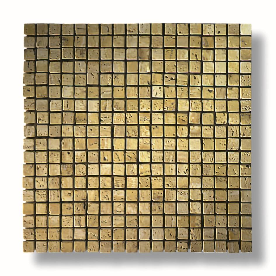 Italian Flooring Top Quality  Gold Travertine Marble Mosaic Polished or Honed Finish For Sale