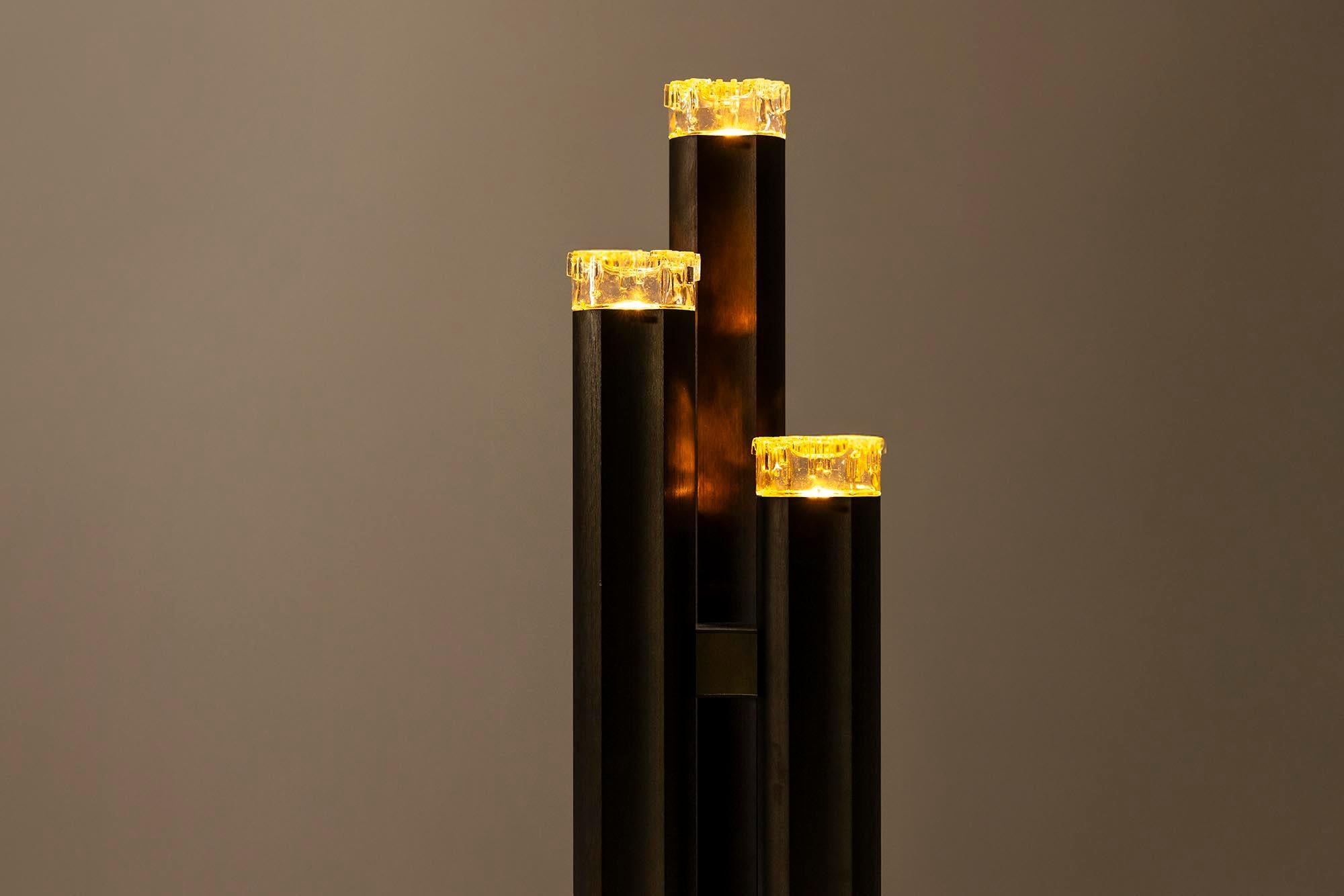 Fine XX secolo Lampada da terra di Gaetano Sciolari in alluminio spazzolato, Italia anni '70 in vendita