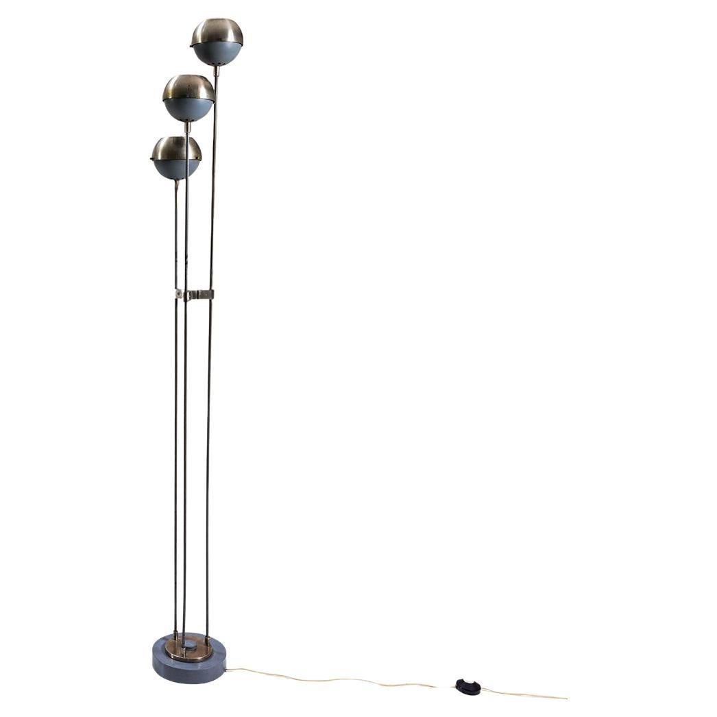 Lampada da terra in metallo smaltato e acciaio inossidabile di Oscar Torlasco per Lumi