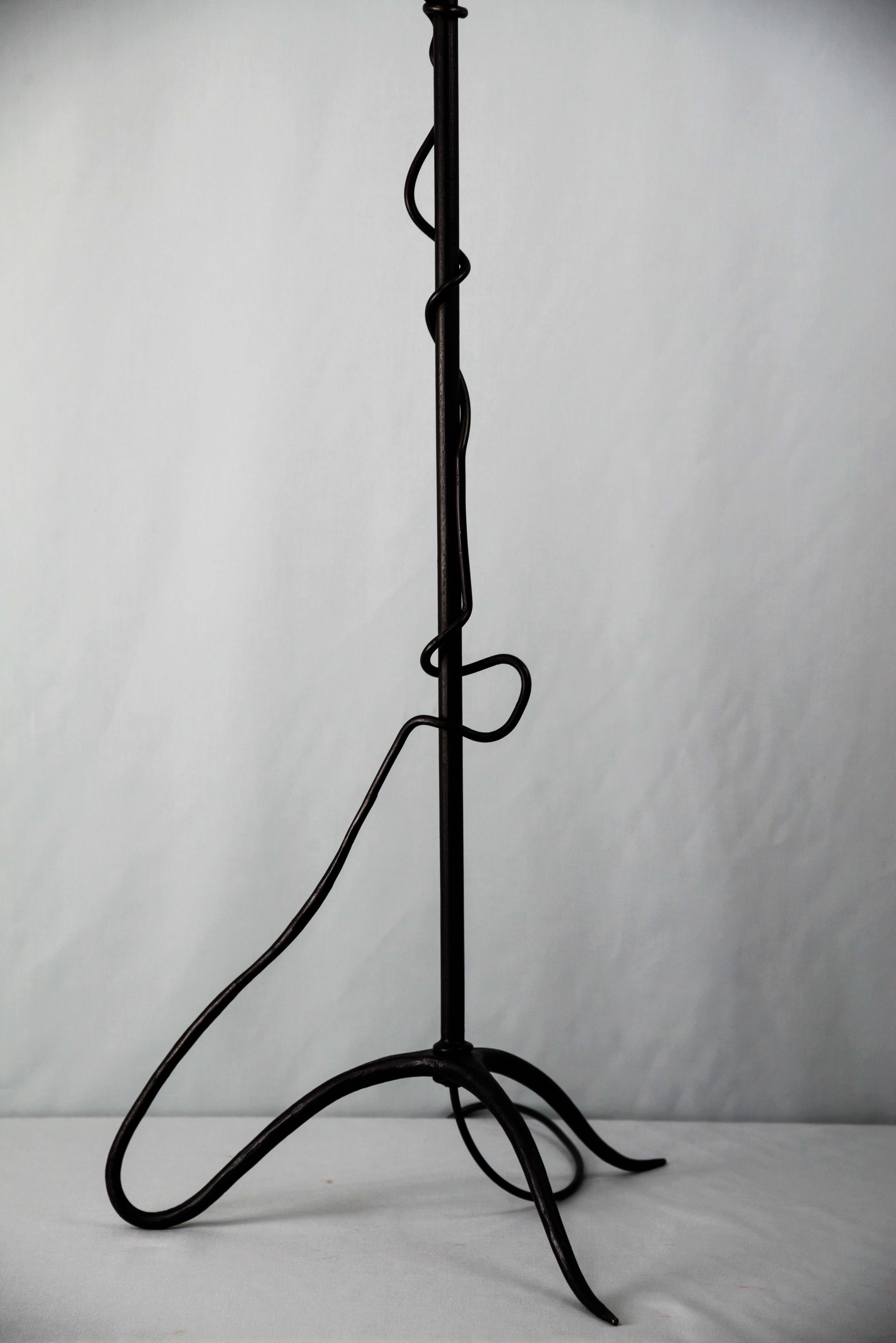 Floor lamp Vienna, circa 1920s
Painted wrought iron
The fabric shade is replaced ( new ) everything else is original condition.