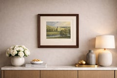 Floors Castle Estate View, Scottish Castle Landscape Engraving, c1850