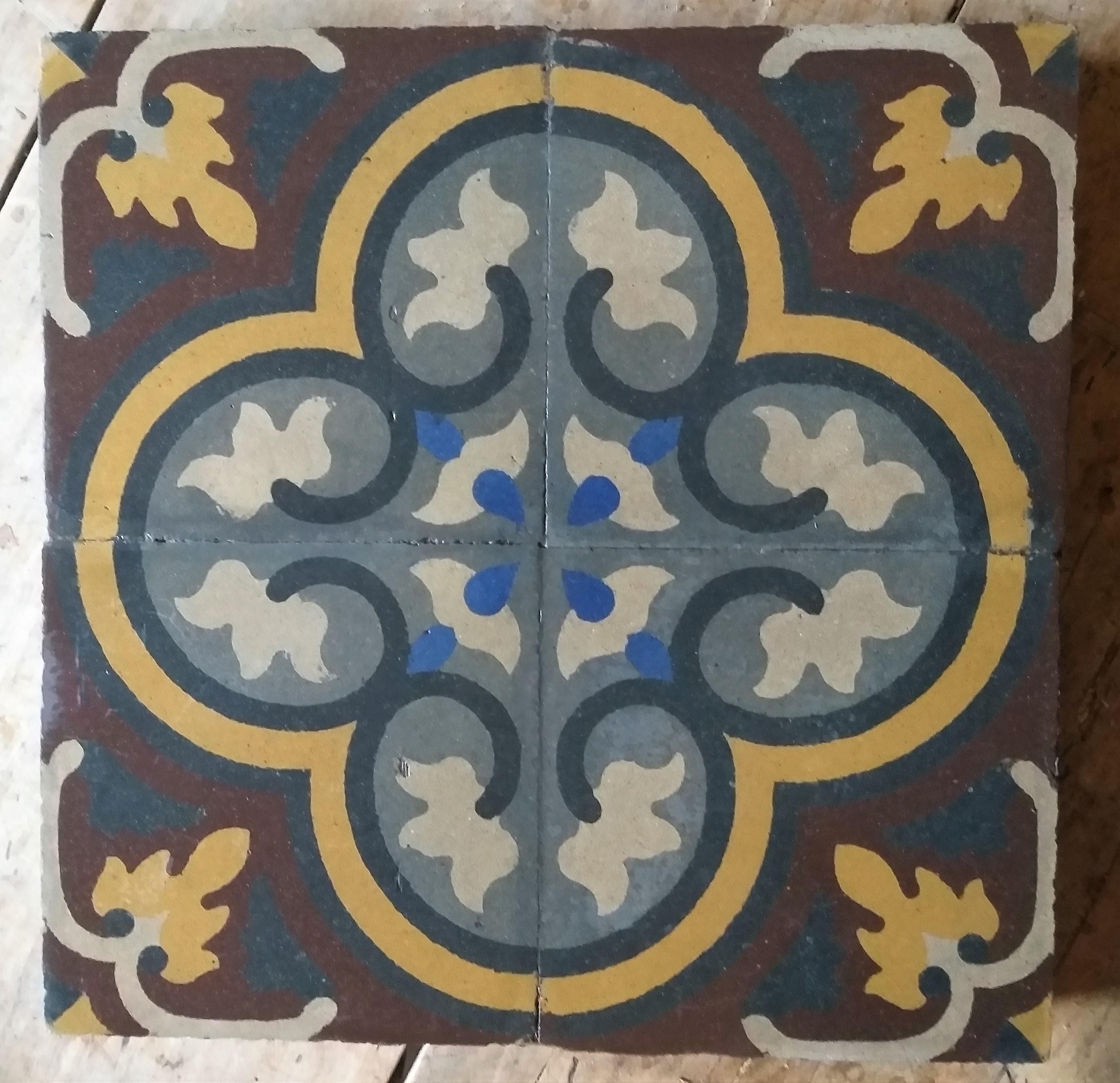 Other Floortiles, Reclaimed, Patterned, Period 1900 For Sale