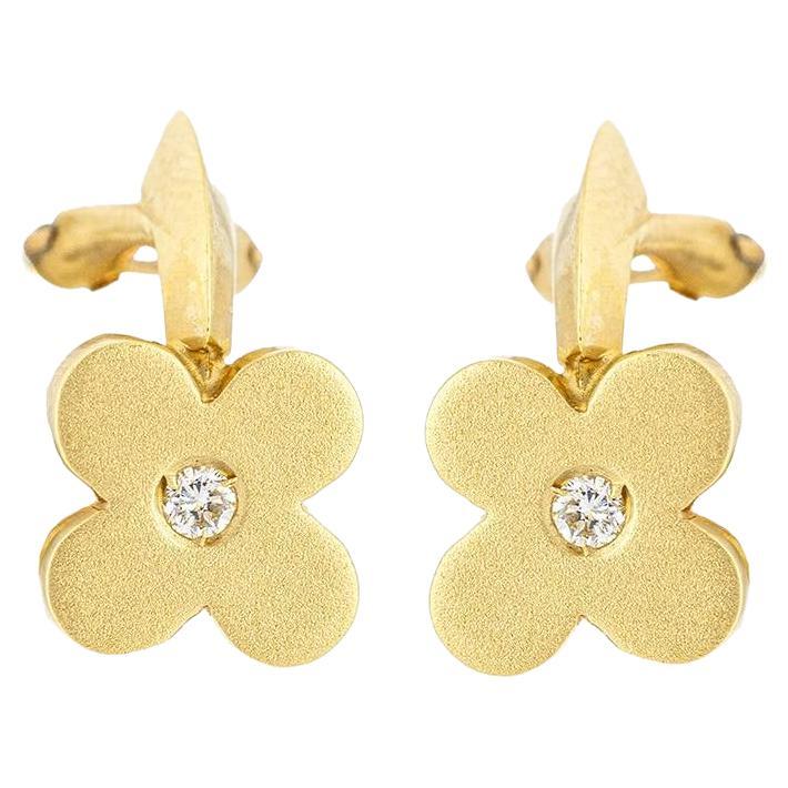FLOR Earrings in Gold and Diamond For Sale