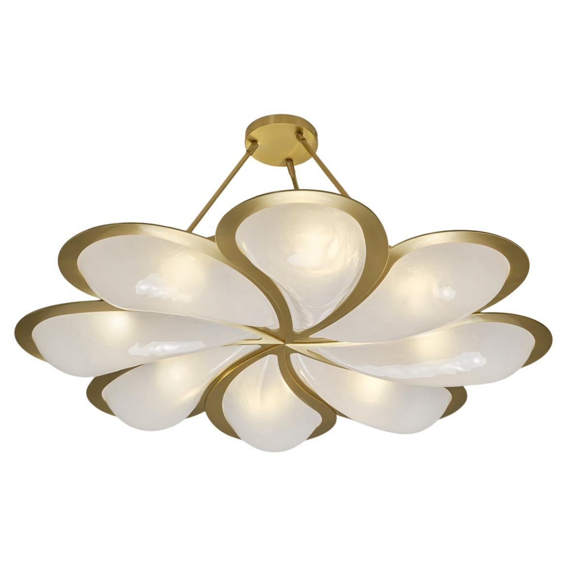Flor N.6 Ceiling Light by Gaspare Asaro. Satin Brass Finish