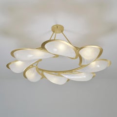 Flor N.9 Ceiling Light by Gaspare Asaro. Satin Brass Finish