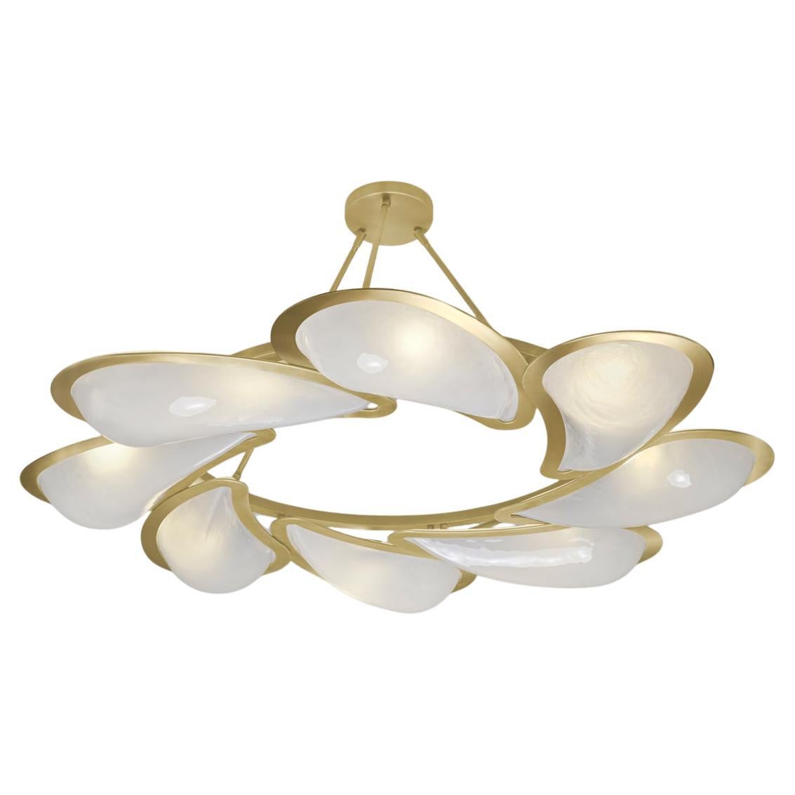 Flor N.9 Ceiling Light by Gaspare Asaro. Satin Brass Finish