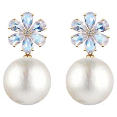 Orecchini convertibili Flora Blossom Moonstone Diamond Pearl