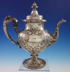 Flora von Reed & Barton Sterlingsilber-Tee-/Kaffee-Set für 4 Personen #575A Antik