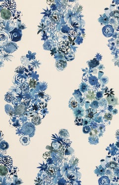 Flora - Casbah Blue Floral Wallpaper